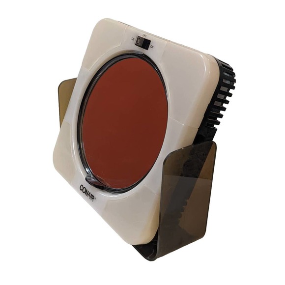 Vintage 1980's Conair Light Up Vanity 2-Way Mirror Brown and Cream - Picture 1 of 10